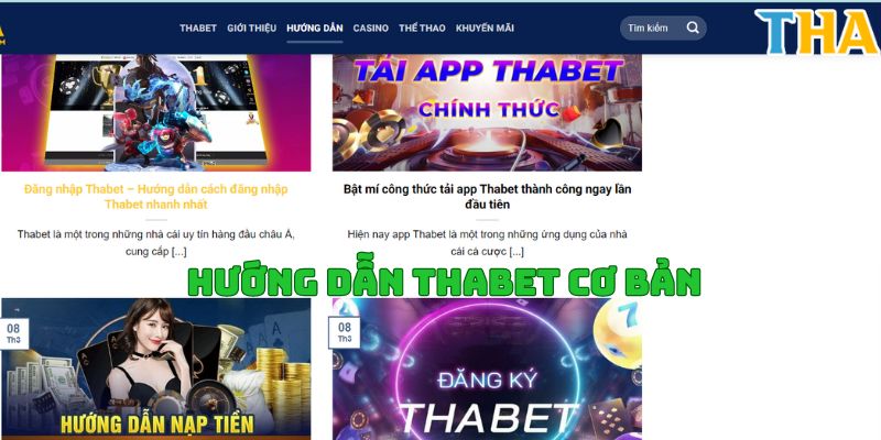 Hướng dẫn Thabet cho từng thao tác cơ bản