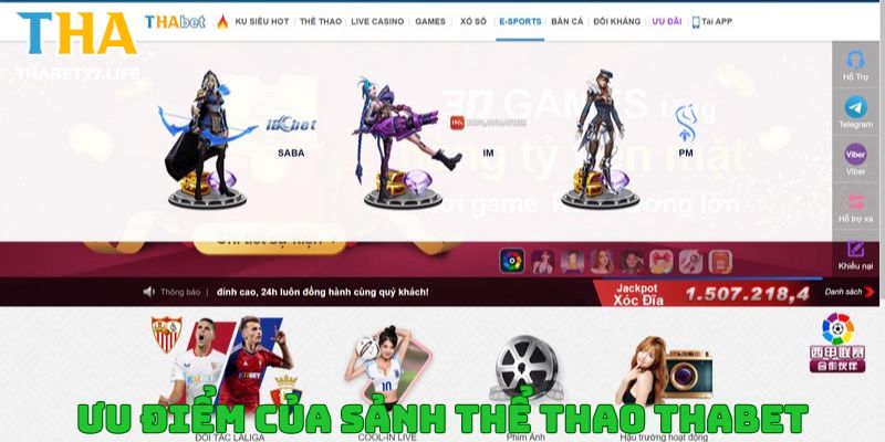 Ưu điểm của thể thao Thabet thu hút nhiều người chơi